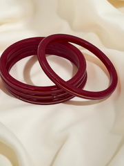 22K Gold Red Khadak Bangles 4Pcs