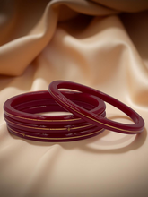 22K Gold Red Khadak Bangles 2pcs