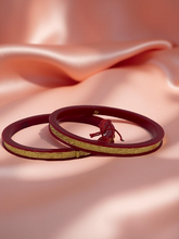 Dazzling Daily Elegance: 22K Gold Chip Comfort Bangles (Set of 2)