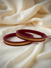 Dazzling Daily Elegance: 22K Gold Chip Comfort Bangles (Set of 2)