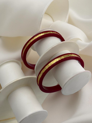 Dazzling Daily Elegance: 22K Gold Chip Comfort Bangles (Set of 2)