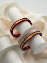 Dazzling Daily Elegance: 22K Gold Chip Comfort Bangles (Set of 2)