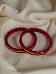 Dazzling Daily Elegance: 22K Gold Chip Comfort Bangles (Set of 2)