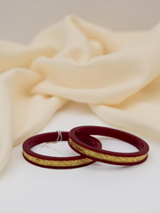 Dazzling Daily Elegance: 22K Gold Chip Comfort Bangles (Set of 2)