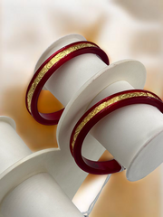 Dazzling Daily Elegance: 22K Gold Chip Comfort Bangles (Set of 2)