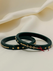 Exquisite Elegance: 22K Gold Fancy Teliya Lightweight Bangles (Set of 2)