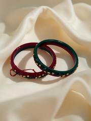 Exquisite Elegance: 22K Gold Fancy Teliya CNC Lightweight Bangles (Set of 2)