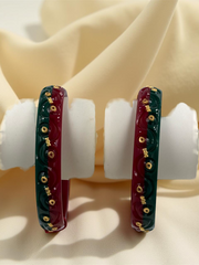 Exquisite Elegance: 22K Gold Fancy Teliya CNC Lightweight Bangles (Set of 2)