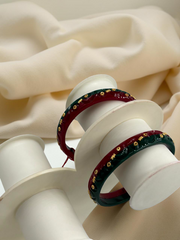 Exquisite Elegance: 22K Gold Fancy Teliya CNC Lightweight Bangles (Set of 2)