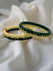 Exquisite Elegance: 22K Gold Fancy Teliya CNC Lightweight Bangles (Set of 2)