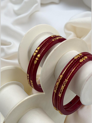 Exquisite Elegance: 22K Gold Fancy Lightweight Bangles (Set of 4)