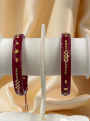 Exquisite Elegance: 22K Gold Fancy Teliya Lightweight Bangles (Set of 2)