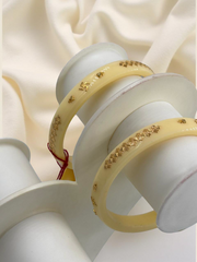 Exquisite Elegance: 22K Gold Fancy Teliya Lightweight Bangles (Set of 2)