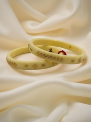 Exquisite Elegance: 22K Gold Fancy Teliya Lightweight Bangles (Set of 2)