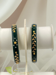 Exquisite Elegance: 22K Gold Fancy Teliya Lightweight Bangles (Set of 2)