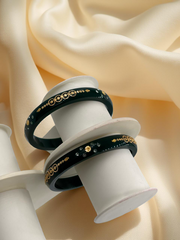 Exquisite Elegance: 22K Gold Fancy Teliya Lightweight Bangles (Set of 2)