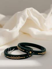 Exquisite Elegance: 22K Gold Fancy Teliya Lightweight Bangles (Set of 2)