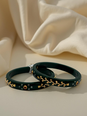 Exquisite Elegance: 22K Gold Fancy Teliya Lightweight Bangles (Set of 2)