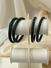 22K Gold Green Khadak Bangles 4Pcs