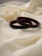 22K Gold Green & Red Khadak Bangles 4Pcs