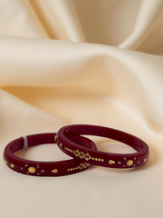 Exquisite Elegance: 22K Gold Fancy Teliya Lightweight Bangles (Set of 2)