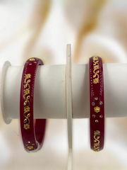 Exquisite Elegance: 22K Gold Fancy Teliya Lightweight Bangles (Set of 2)