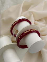 Exquisite Elegance: 22K Gold Fancy Teliya Lightweight Bangles (Set of 2)