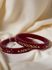 Exquisite Elegance: 22K Gold Fancy Teliya Lightweight Bangles (Set of 2)