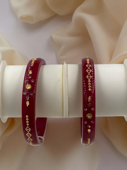 Exquisite Elegance: 22K Gold Fancy Teliya Lightweight Bangles (Set of 2)
