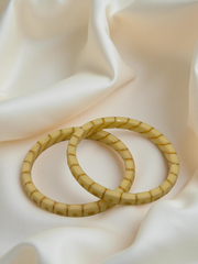 Exquisite Elegance: 22K Gold Fancy Teliya Lightweight Bangles (Set of 2)