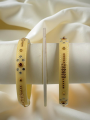 Exquisite Elegance: 22K Gold Fancy Teliya Lightweight Bangles (Set of 2)