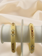 Exquisite Elegance: 22K Gold Fancy Teliya Lightweight Bangles (Set of 2)