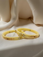 Exquisite Elegance: 22K Gold Fancy Teliya Lightweight Bangles (Set of 2)