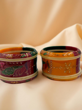Hand-Painted Masterpiece: 22K Gold Fancy Chuda Bangle Set (6-Piece)