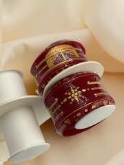 Hand-Painted Masterpiece: 22K Gold Dolly Painting Fancy Chuda Bangle Set (6-Piece)