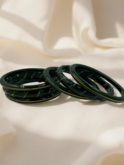 22k Lightweight Gold Bangle Green Variya Set