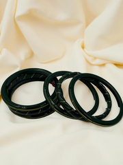 22k Lightweight Gold Bangle Green Variya Set