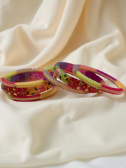 22k Lightweight Gold Bangle Variya Set With Stickers