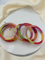 22k Lightweight Gold Bangle Variya Set With Stickers