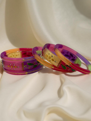 Exquisite 22k Gold Designer Bangle Set (6 Pcs)