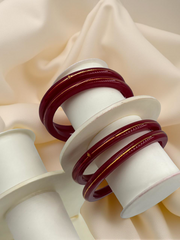 22K Gold Red Khadak Bangles 4Pcs