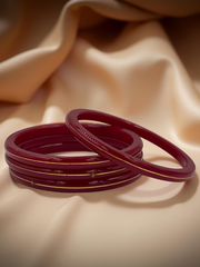 22K Gold Red Khadak Bangles 2pcs