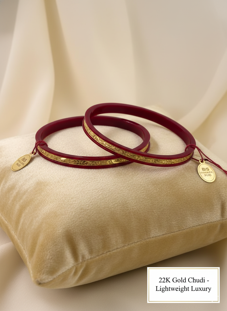 22k Gold Chip Chudi Bangles - Crafted for Daily Luxury & Timeless Elegance 4 Pcs