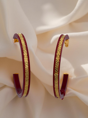 Dazzling Daily Elegance: 22K Gold Chip Comfort Bangles (Set of 2)