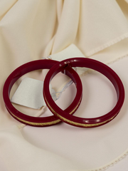 Dazzling Daily Elegance: 22K Gold Chip Comfort Bangles (Set of 2)