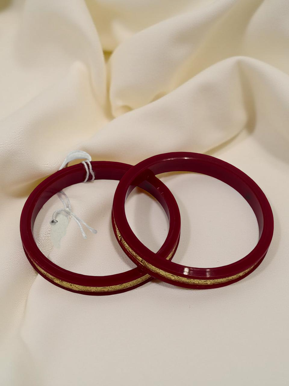 Dazzling Daily Elegance: 22K Gold Chip Comfort Bangles (Set of 2)