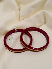 Dazzling Daily Elegance: 22K Gold Chip Comfort Bangles (Set of 2)