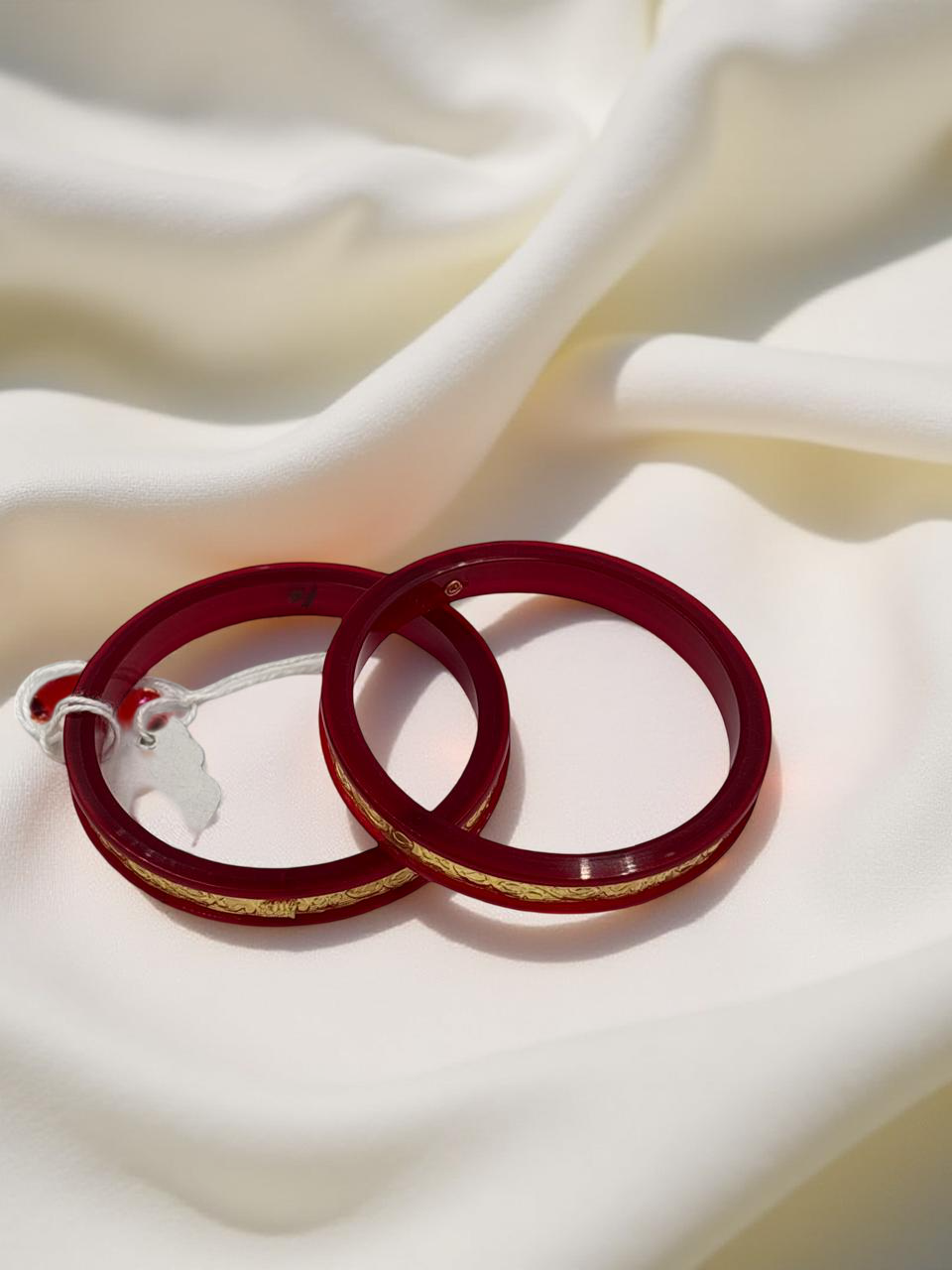 Dazzling Daily Elegance: 22K Gold Chip Comfort Bangles (Set of 2)