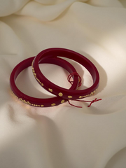 Exquisite Elegance: 22K Gold Fancy Teliya Lightweight Bangles (Set of 2)