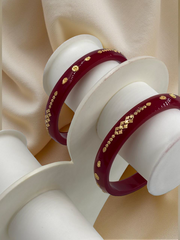 Exquisite Elegance: 22K Gold Fancy Teliya Lightweight Bangles (Set of 2)